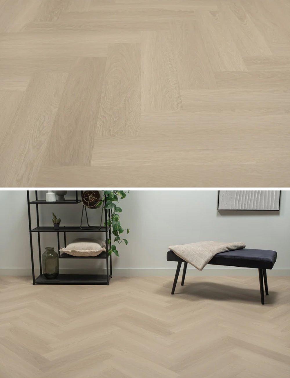 Floer Beige Eiken Visgraat Click PVC FLR - 3931 - Solza.nl