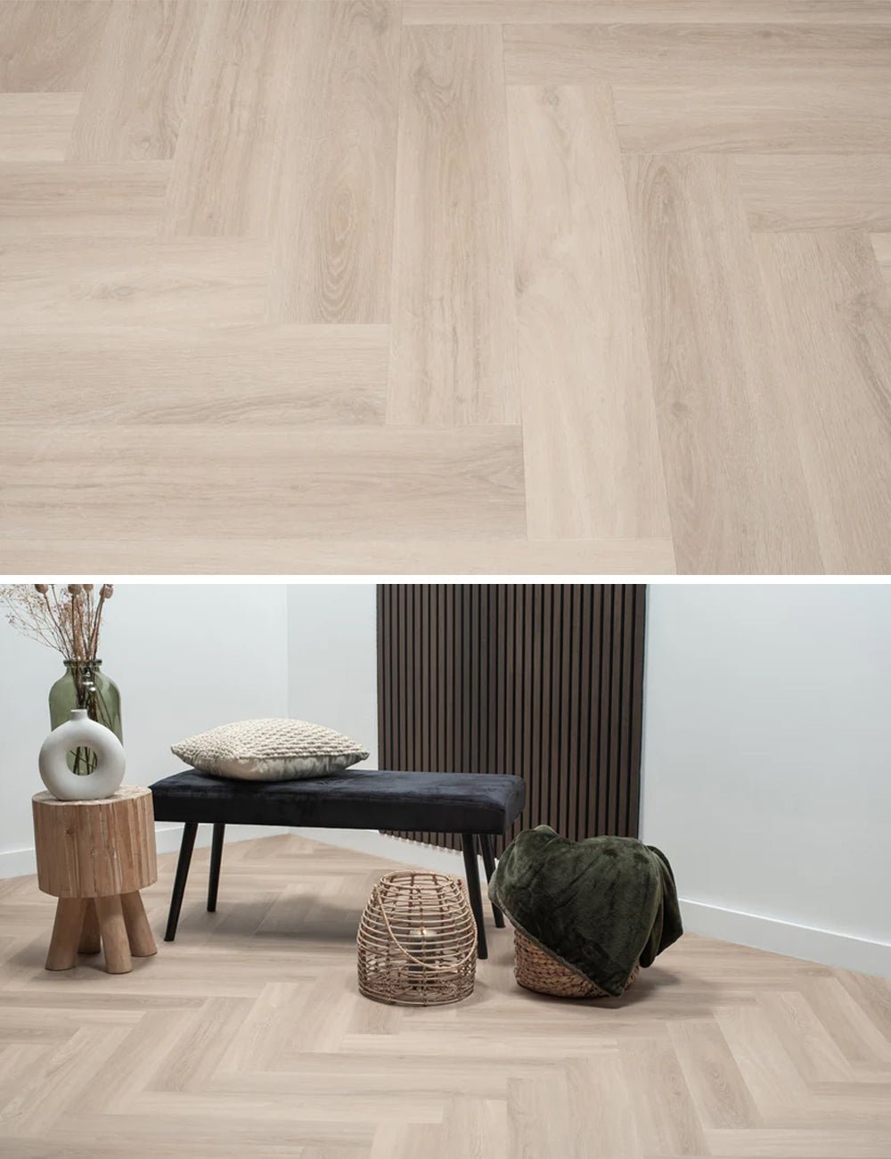 Floer Puur Eiken Visgraat Click PVC FLR - 3932 - Solza.nl