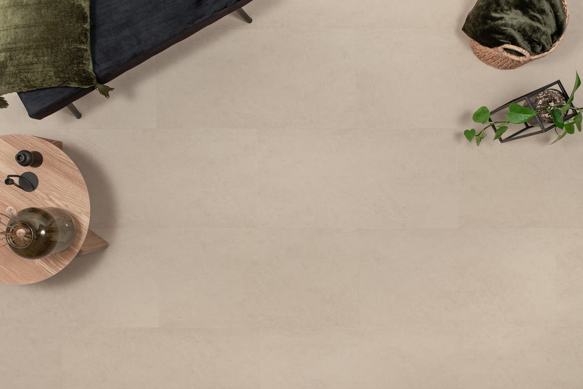 Carrelage Floer aspect béton beige à clipser en PVC FLR-3800