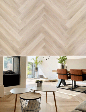 Herringbone glued PVC vloer