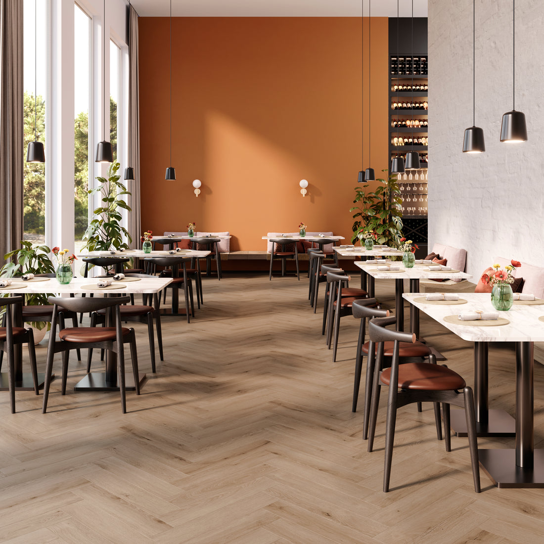 ParquetVinyl Mantaro Pecan - Visgraat Click PVC - 125 x 625 mm - MAN-HB-5619-IB