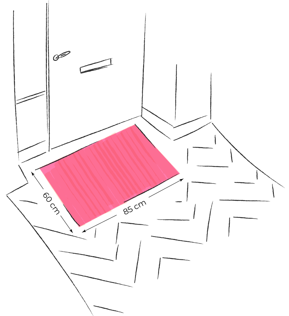 FabFoyer Checker Rose Doux | environ 60x85 cm