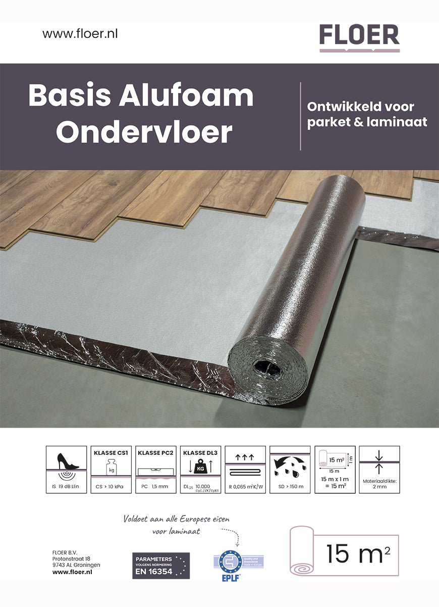 Sous-couche Floor Basic Alufoam (15m2) - FLR-9001 - pour stratifié et parquet