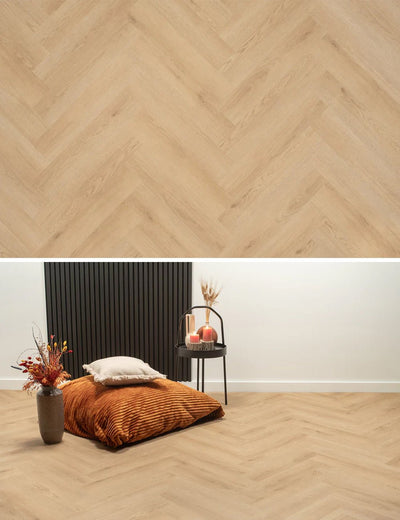 Floer Natuur Eiken Visgraat Click PVC FLR - 3933 - Solza.nl