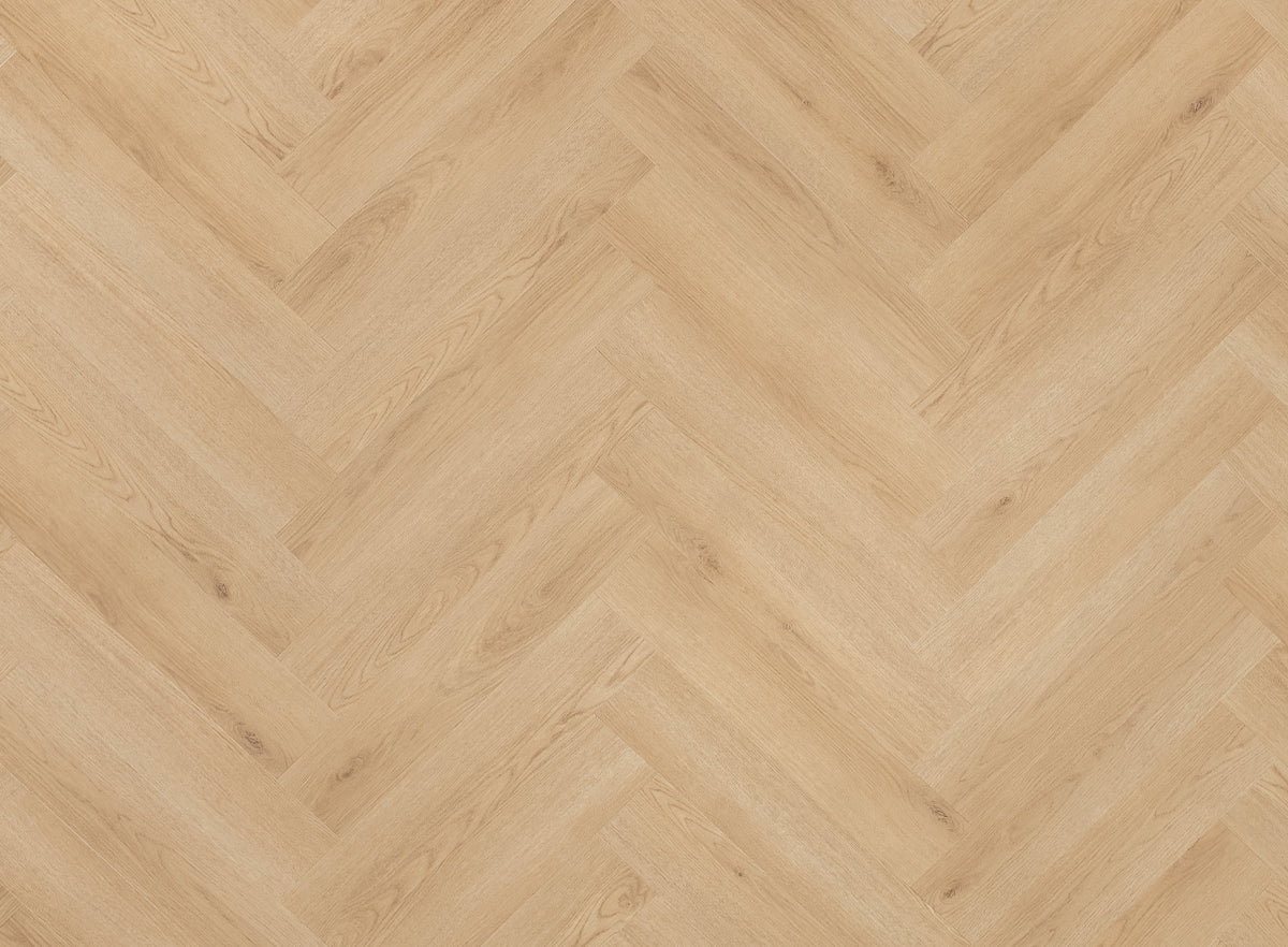 Plancher à chevrons PVC Chêne naturel FLR-3513 MEGAMAT - Bryde Brown Herringbone