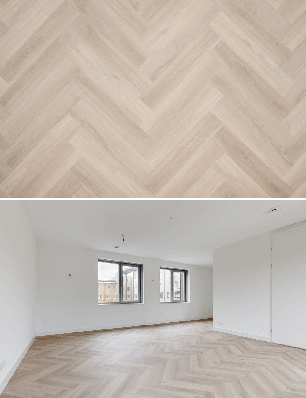 Parquet Chevrons PVC Chêne Pur FLR-3514 MEGAMAT - Orca Chevron Non Traité