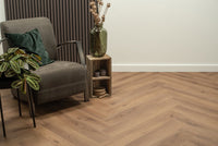 Floer Herringbone Click PVC Narwhal Nut Brown FLR-3912 - MEGAMAT