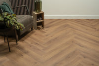 Floer Herringbone Click PVC Narwhal Nut Brown FLR-3912 - MEGAMAT