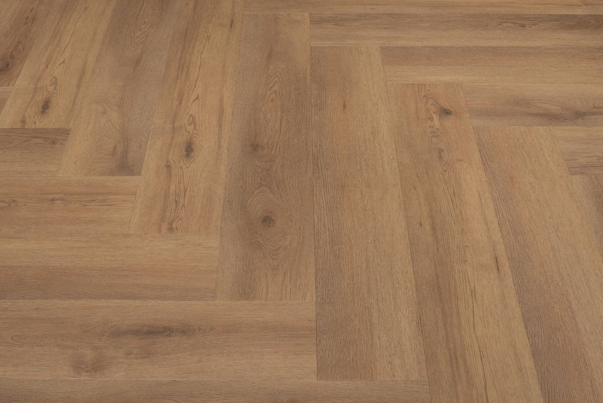 Floer Herringbone Click PVC Narwhal Nut Brown FLR-3912 - MEGAMAT