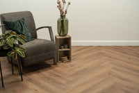Floer Herringbone Click PVC Narwhal Nut Brown FLR-3912 - MEGAMAT