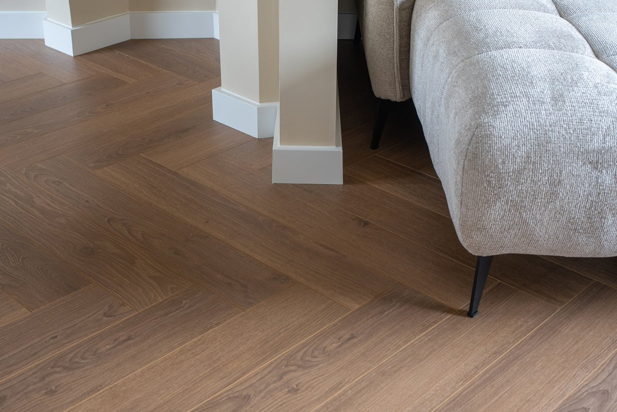 Floer Humpback Brown Hybrid Laminate Herringbone FLR-1613