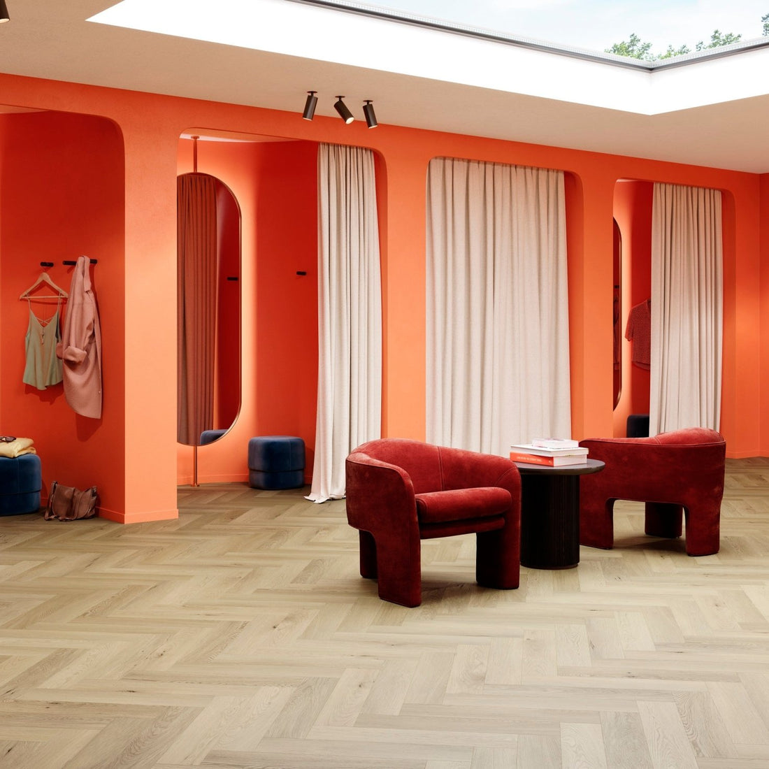 ParquetVinyl Nakuru Hippo - Visgraat Click PVC - 123 x 615 mm - 10 dB - NAK-HB-848-IB - Solza.nl