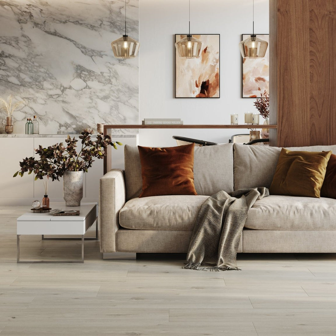 ParquetVinyl Neva Powder - Rechte stroken Click PVC - 232 x 1235 mm - NEV-7287-IB - Solza.nl