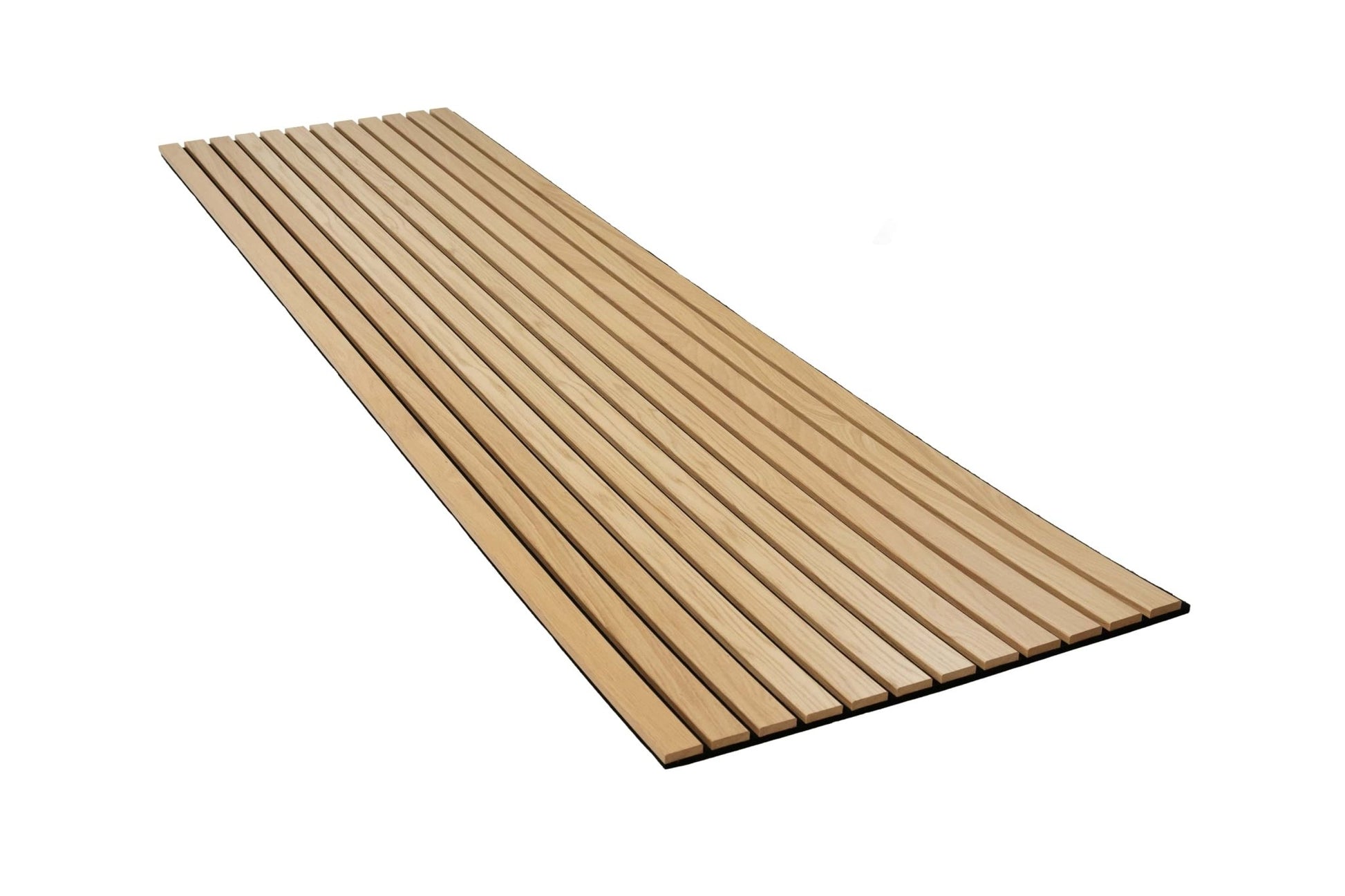 Solza Luxe Akupanel Eiken Wit Gelakt Zwart Vilt 240x60x2cm - met brede latten - Solza.nl