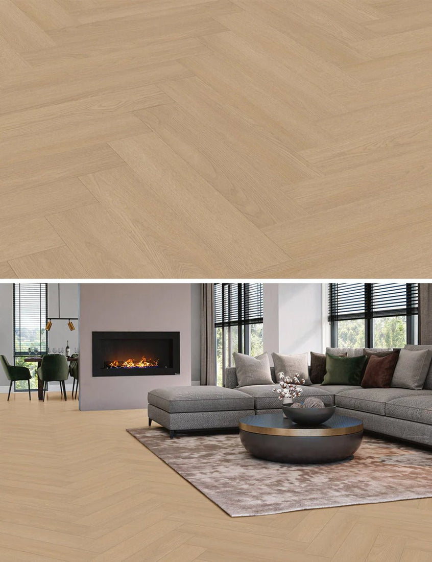 Vivafloors Bordeaux - Eiken 8530 - Visgraat Plak PVC - Solza.nl