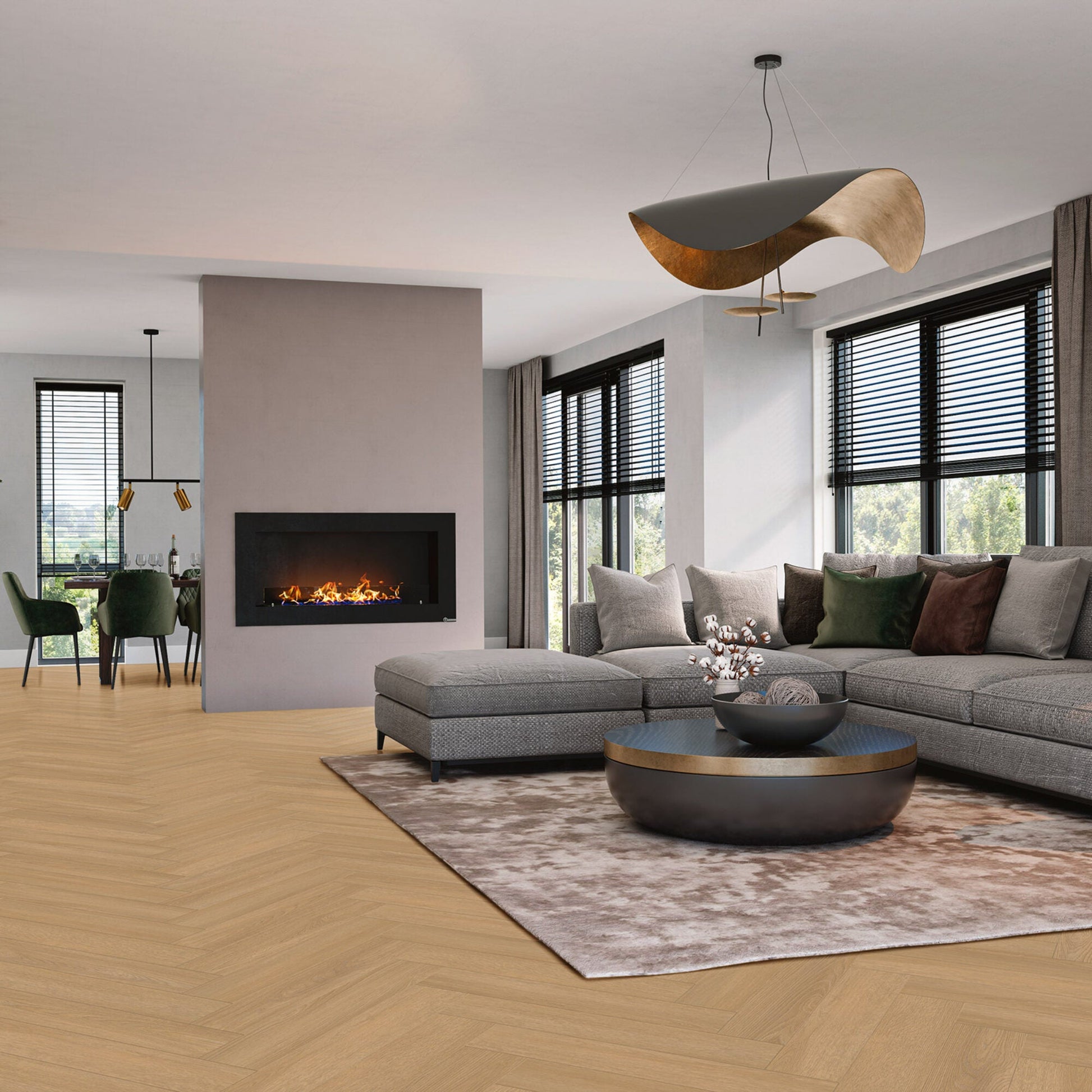 Vivafloors Bordeaux - Eiken 8545 - Visgraat Plak PVC