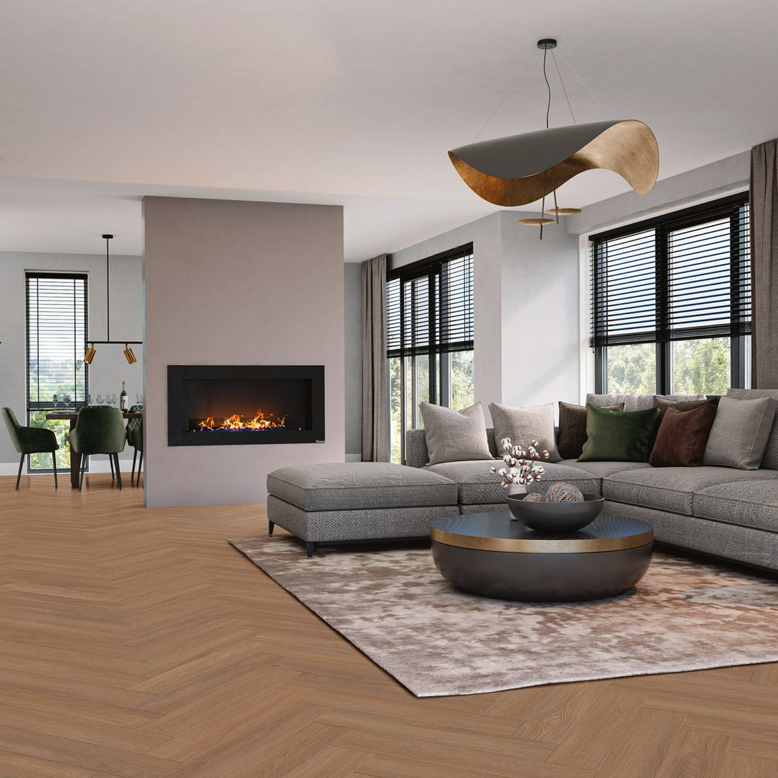 Vivafloors Bordeaux - Eiken 8550 - Visgraat Plak PVC