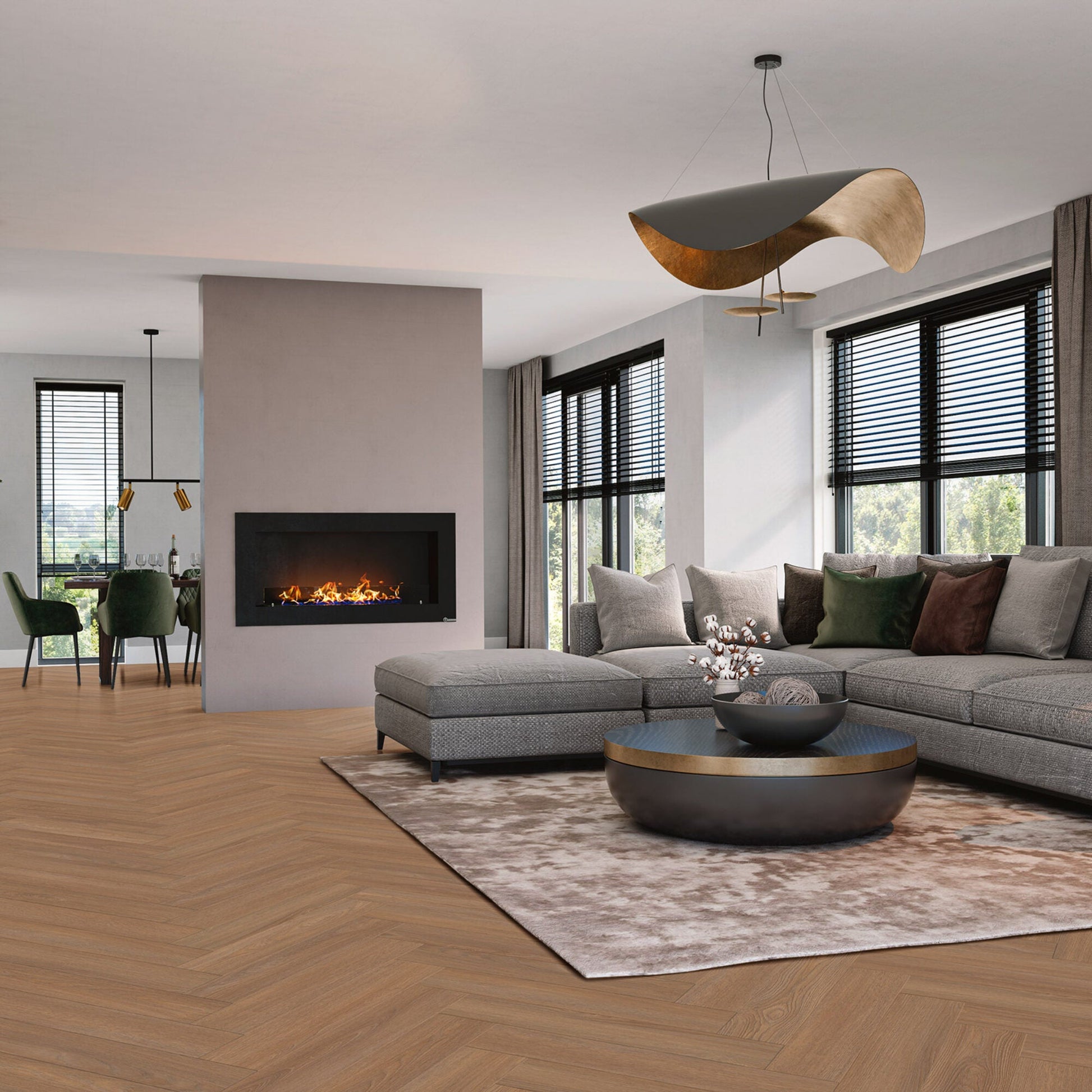 Vivafloors Bordeaux - Eiken 8550 - Visgraat Plak PVC