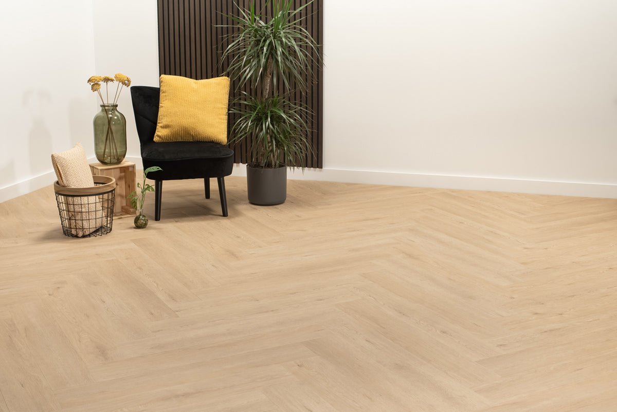 Floer Walvisgraat Click PVC Gaia Grijsbeige FLR-3915 - Solza.nl